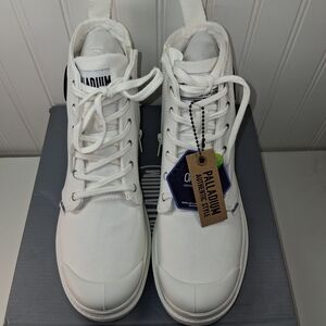 Palladium White Canvas High-Top Sneakers